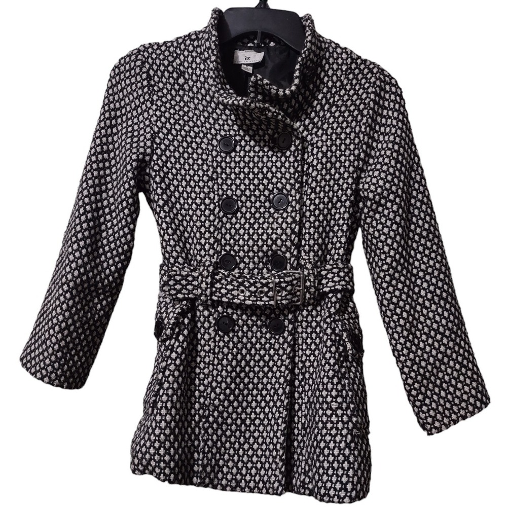 IZ Byer California Jacket Women's Size Medium Coat Belt Pockets Double Breasted